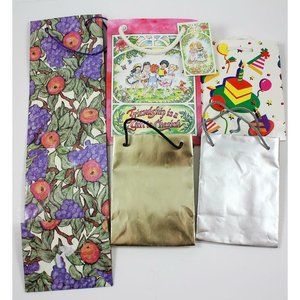 Lot 4 Small Gift Bags & 1 Wine Gift Bag Friends Birthday All Occasion Hallmark